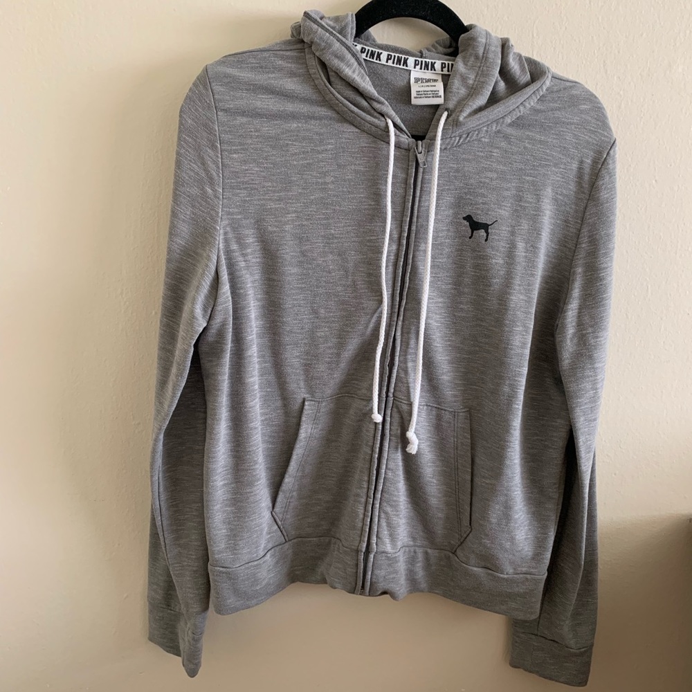 💖✨Lightweight light gray PINK zip up sweater!!💖✨